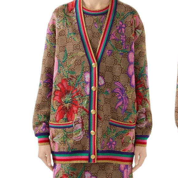 Gucci Metallic Floral Double G Wool 